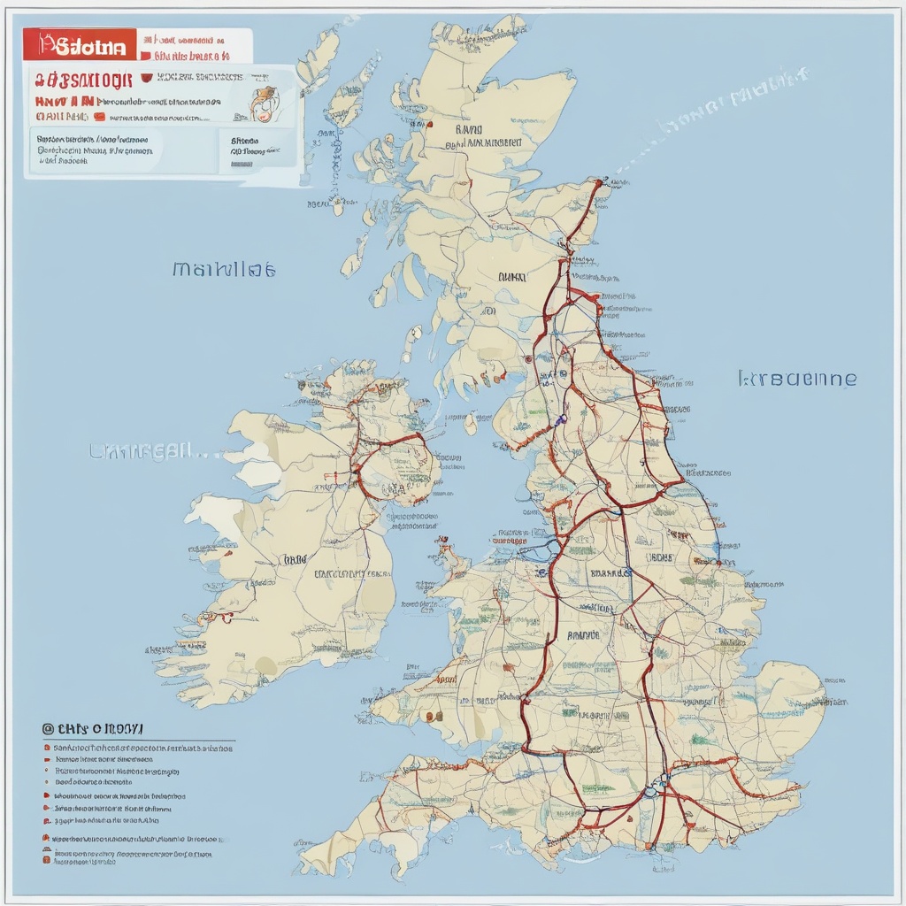 Map of the UK highlighting bus routes